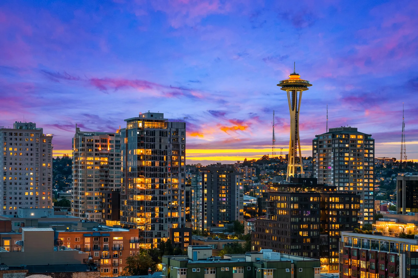 Space Needle at twilight